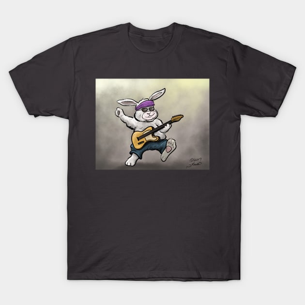 Rock N' Roll Rabbit T-Shirt by cartoonistnate